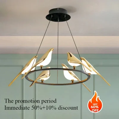 Gold Magpie Bird Chandelier