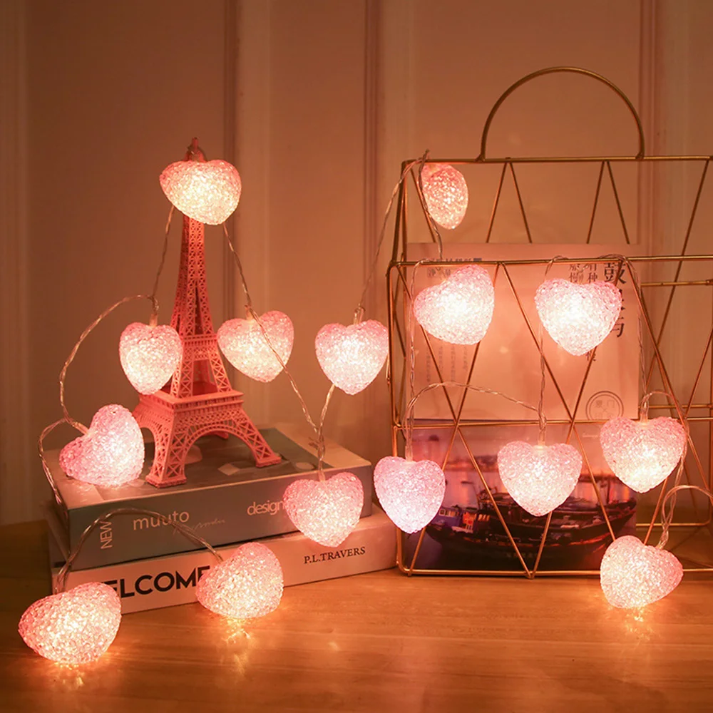 Pink Heart String Lights