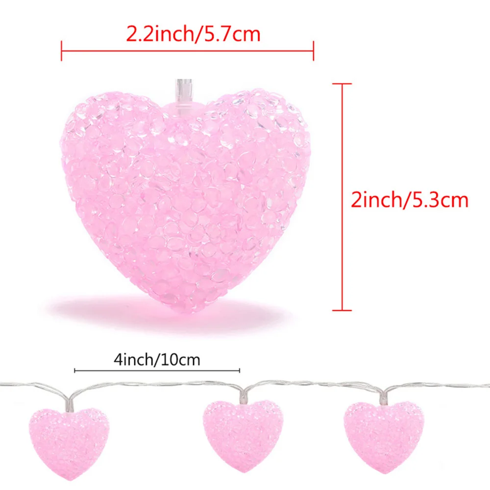 Pink Heart String Lights - Image 2